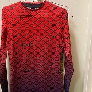 OffWhite dress Red/blue/purple Off-white symbol print.